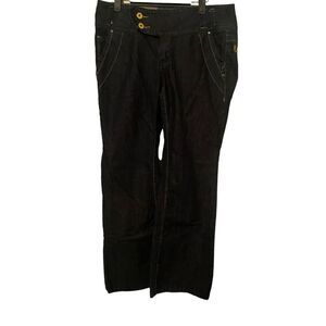 Lole Organic Womens Blue Dark-Wash Mid-Rise Straight-Leg Jeans Size 12